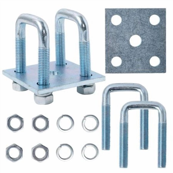 YMDGGDCH 2 Pack Heavy-Duty Square U-Bolt Kit for 2x2 Square Tube, Includes Nuts, Washers and Frame Plates, Rust-Resistant for Boat & Automo