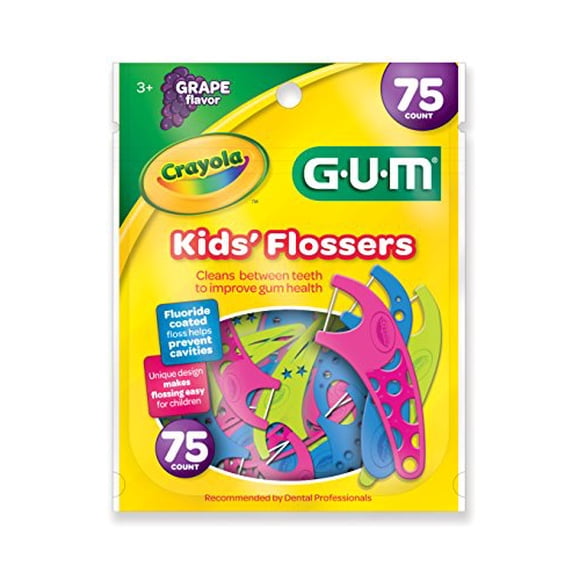 GUM® Crayola™ Porte-Fils pour Enfants, Enduits de Fluorure, Saveur de Raisin, 3 Ans et +, 75 Unités
