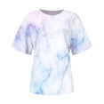 thumbnail image 4 of Pompotops T-shirt Imprimé pour Femme, Manches Courtes, Blouse à Col Rond, Hauts Décontractés, Liquidation, 4 of 5