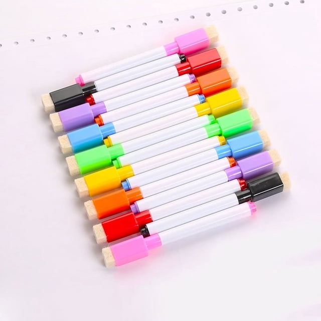 CUITING 8 Colors Magnet Pens Magnetic Dry Wipe White Board In Markers Erase Built F1R3