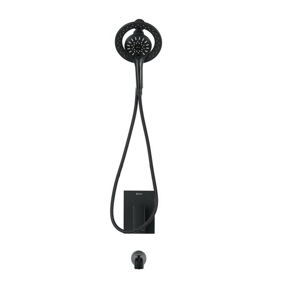 Ensemble a pression balancée d'akuaplus®, Valve PEX 1/2 po avec Douchette magnétique et bec de bain 5 3/8 po x 1/2 po raccord lisse.