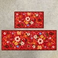 thumbnail image 2 of Retro Floral Pattern Floormat for Indoor Living Areas with Non- Water Absorbent Polyester Carpet for Home Décor and Everyday Use, 2 of 6