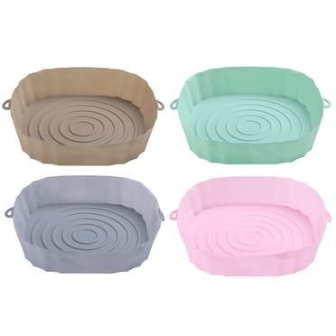 Solutions de Doublure en Silicone pour Friteuse à Air Chaud, Silicone de Qualité Alimentaire Réutilisable pour une Cuisson Sans Tracas, Poêles Antiadhésives et Résistantes à la Chaleur pour Friteuse à Air et Micro-Ondes (4 Pcs)