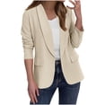 thumbnail image 1 of aohooy Vestons Formels pour Femmes Automne Chic Ouvert Col à Revers Veste de Complet Tenue de Bureau Décontractée Manches Longues Blazer de Travail 2025 Beige,m, 1 of 8