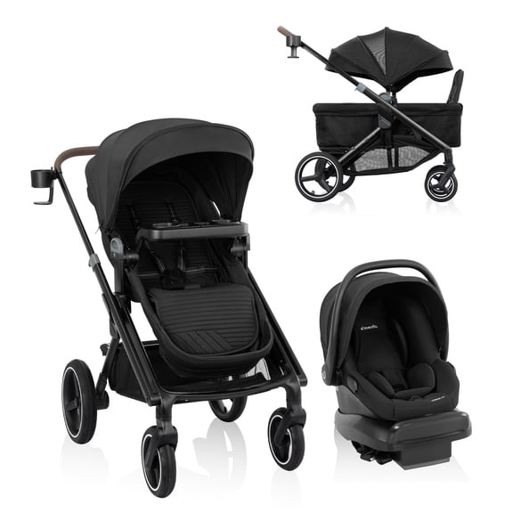Evenflo Transformer Système de Voyage Poussette-Wagon avec Litemax NXT Siège d'Auto pour Bébé (Siège 0-2 Ans, Wagon 0-6 Ans)