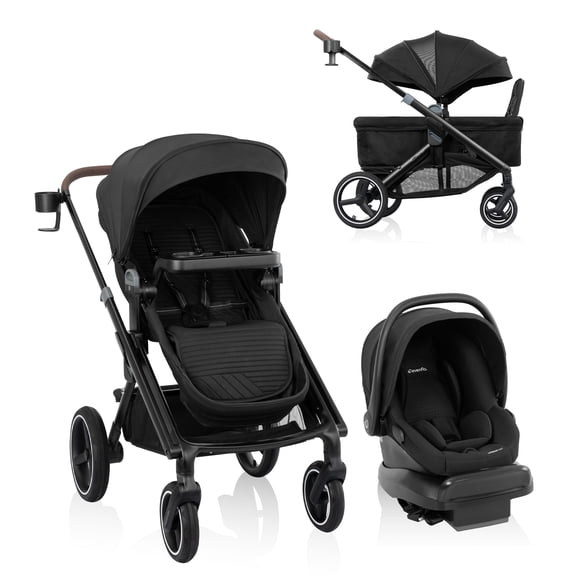 Evenflo Transformer Stoller Wagon Travel System w/LiteMax NXT Infant Car Seat (Seat 0-2 Years, Wagon 0-6 Years)
