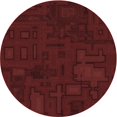 thumbnail image 1 of Ahgly Company Tapis Rond Lavable en Machine Intérieur Transitionnel Rouge Nuit, 6 Pieds Rond, 1 of 7