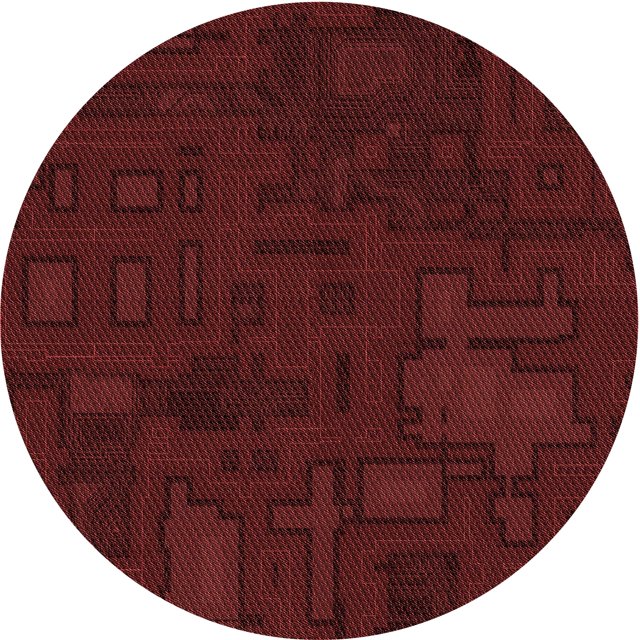 Ahgly Company Tapis Rond Lavable en Machine Intérieur Transitionnel Rouge Nuit, 6 Pieds Rond
