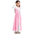 thumbnail image 2 of iefiel Robe Rétro d'Halloween pour Filles Robe Longue Évasée à Manches Longues Lacée Robe Princesse Maxi Rose 14, 2 of 7