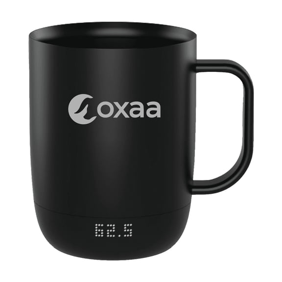 OXAA 10oz Smart Heated Coffee Mug with Temperature Control, Self-Heating Insulated Travel Mug, LED Display, Rechargeable Battery, IPX6 Water Resistant