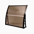 thumbnail image 1 of Costway Auvent de Fenêtre 40 Pouces x 40 Pouces Auvent de Porte Extérieur Porte d'Entrée Brun Foncé, 1 of 1