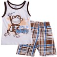 thumbnail image 1 of EYIIYE Ensemble Été 2 Pcs pour Bébés Garçons T-Shirt Imprimé Monkey + Shorts, 1 of 6
