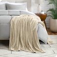 thumbnail image 4 of Bare Home Microplush Fleece Textured Blanket - 300 GSM - Fuzzy Microfleece - Soft & Plush - Throw, Oyster, 4 of 6
