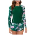 thumbnail image 1 of Kcodviy Femmes 2 Pcs Long Femmes Manches Longues Garde Maillot de Bain Chandail Manche Maillot Dermoprotecteur avec Pantalon de Garde Femmes Soutien-Gorge Intégré Maillots de Bain Garde Manches Courtes Upf 50+ Chandail de Bain avec Bas Culottes Garçonnes, 1 of 7