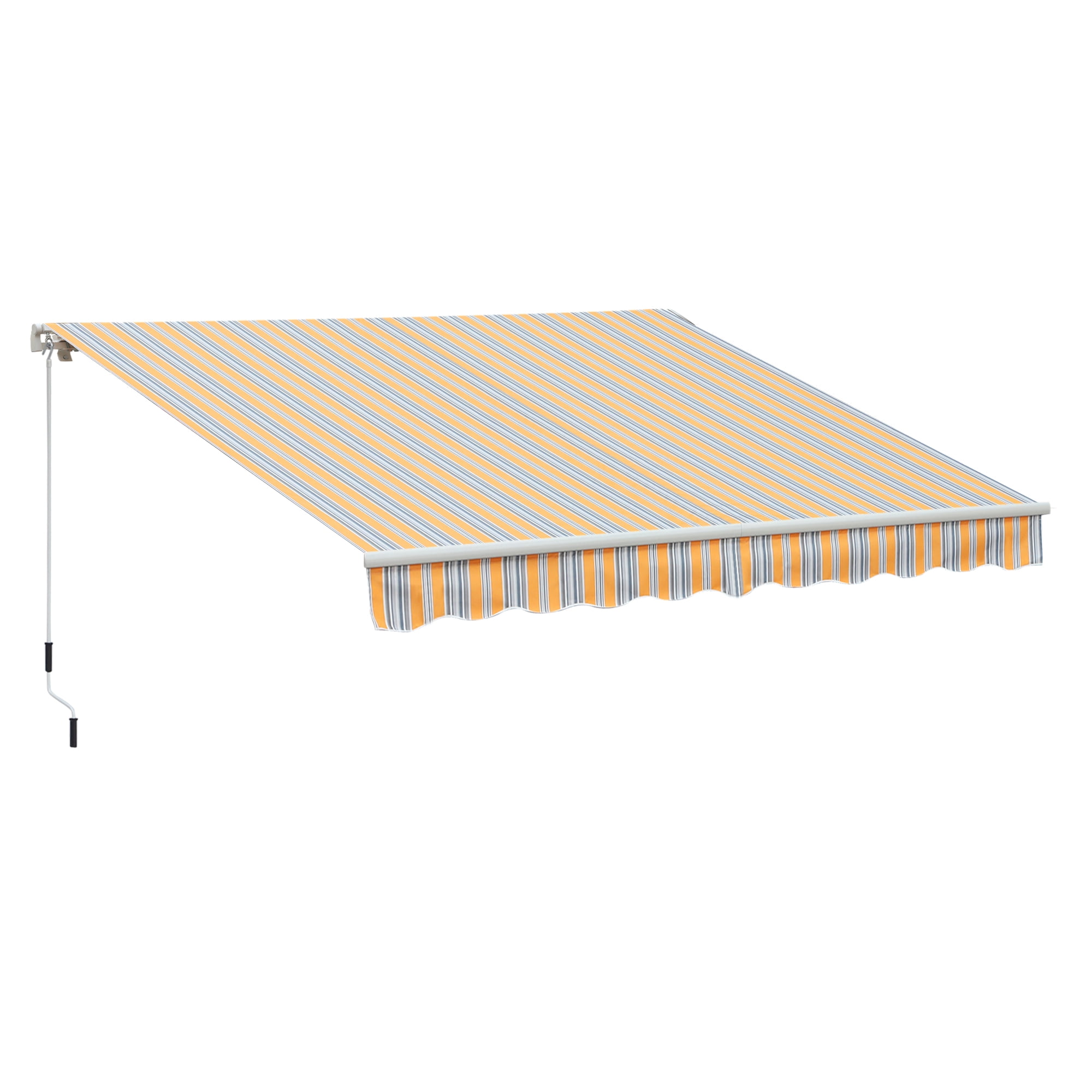 Outsunny Auvent Rétractable Manuel 10 Pieds x 8 Pieds avec Manivelle, Couleur Mixte