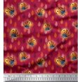 thumbnail image 1 of Soimoi Modal Satin Fabric Feather & Bird Cartoon Print Fabric by The Yard 42 Inch Wide, 1 of 3