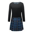thumbnail image 3 of CEHVOM Women Retro Short Patchwork Evening O-Neck Party Prom Vintage Dress, 3 of 3