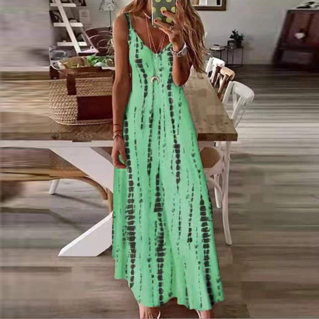 Femmes Été Boho Plage Imprimé Longue Robe Dentelle Épaule Froide Casual Maxi Robe