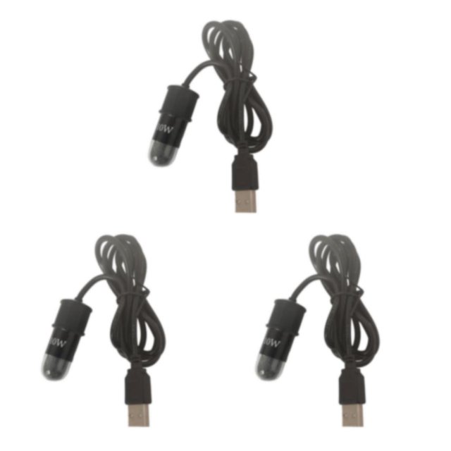 VONKY Chauffage de Réservoir pour Poissons et Tortues 10W Protection Tige Chauffante Affichage USB LED LED Style A Ensemble de 3