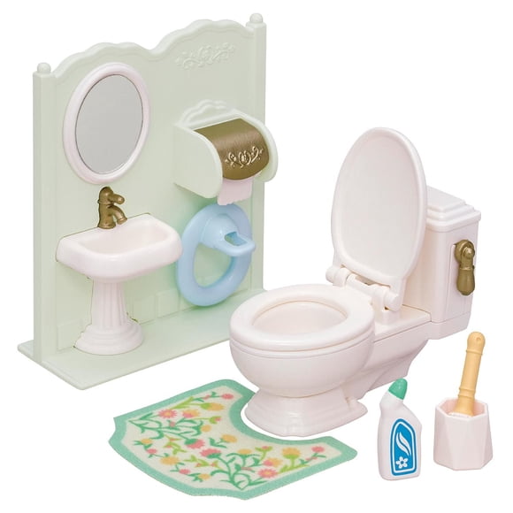 Calico Critters Toilet Set, Dollhouse Furniture and Accessories
