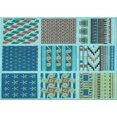 thumbnail image 1 of Ahgly Tapis Rectangulaire Lavable en Machine Turquoise Vert, 2 Pieds x 5 Pieds, 1 of 7