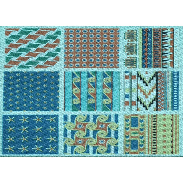 Ahgly Tapis Rectangulaire Lavable en Machine Turquoise Vert, 2 Pieds x 5 Pieds