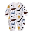 thumbnail image 1 of Fall/Winter Clothes, HVOBBTY Kid's Fashion Long Sleeve Soft Romper, Child Printing Born Button-Neck Long Sleeved Long Rompers White 73, 1 of 4