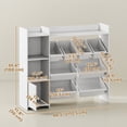 thumbnail image 3 of Qaba Kids Bookshelf and Toy Storage Organizer with 8 Removable Bins, White, 3 of 10
