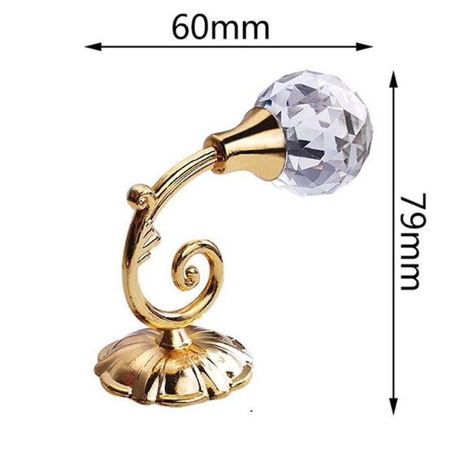Agiferg 2X Grand Porte-Rideau Mural en Métal Cristal Verre pour Attache, Support de Suspension