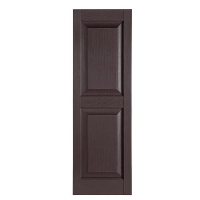 Premier Raised Panel Exterior Decorative Shutters, Sienna Brown - 15 x 35 in.