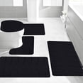 thumbnail image 4 of Fridja Bathroom Rugs 5 Piece - Absorbent Memory Foam Bath Mat for Bathroom, Non-Slip, Machine Washable, Dries Quickly, Bathroom Mat Set Black, 4 of 5