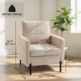 thumbnail image 3 of HOMCOM Accent Chair Modern Upholstered Armchair w/ Side Pockets, Beige, 3 of 10