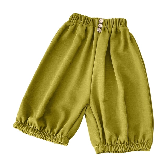 Kids Summer Pants,Summer Long Pants for Girls,Children's Spring And Summer Solid Color Casual Sports Elastic Waistband Ankle Pants Length Pants For Kids