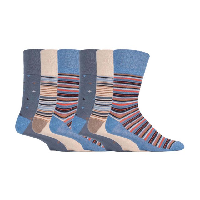 Gentle Grip - 6 Pairs Mens Gentle Grip Non Elastic Socks