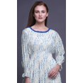thumbnail image 5 of Bimba Tie-Dye Ladies Bishop Sleeve Round Neck Ruffle Maxi Smocked WaistDress-Small, 5 of 5