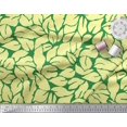 thumbnail image 2 of Soimoi Green Georgette Viscose Fabric Basil Leaves Printed Fabric 1 Yard 42 Inch Wide, 2 of 3