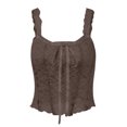 thumbnail image 5 of LSLJS Débardeurs à Bretelles Spaghetti pour Femmes Mode Femmes Camisoles Ajourées à Col Rond Gilet Dames Uni Ajusté Court Hauts, 5 of 5