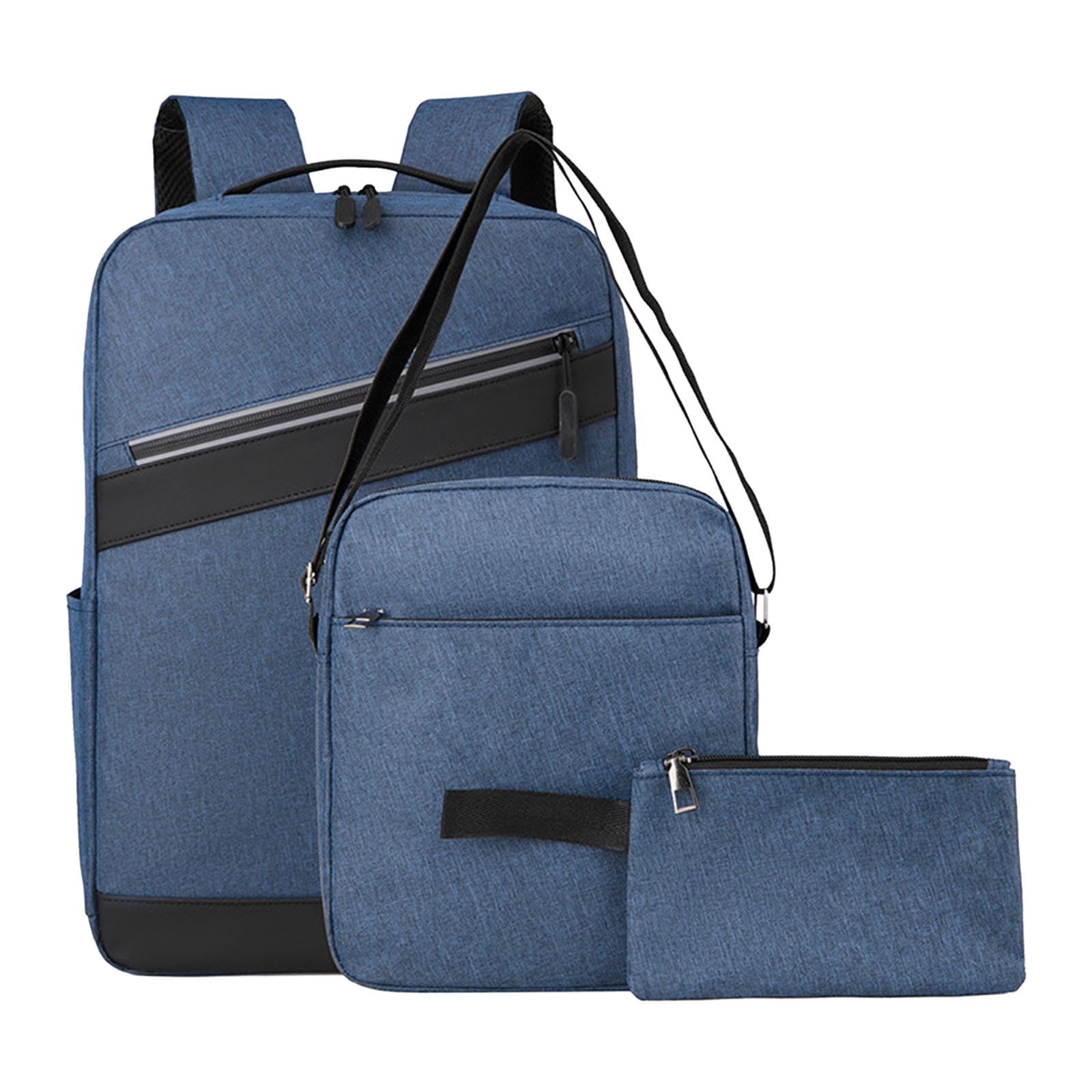 Back to School Supplies Deals! LSLJS Travel Backpack Business Three Piece Backpack for Men Large Capacity Spliced Student School Bag and Fashionable Computer Bag Three Piece Laptop Backpack Set