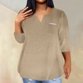thumbnail image 2 of QIPOPIQ Plus-Size Tops for Women Summer V Neck T Shirts Color Block Raglan Tees Clearance, 2 of 5