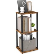 Corner Shelf Stand Superfast Toolless Assembly Tall Narrow Book Shelf Storage Rack x x cm Display Shelf for Living Room Rustic and Ink ULLSK