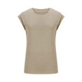 thumbnail image 3 of AherBiu Hauts d'Été pour Femmes Manches Courtes Basiques T-Shirts Confortables Couleur Unie Col Rond Blouse, 3 of 6