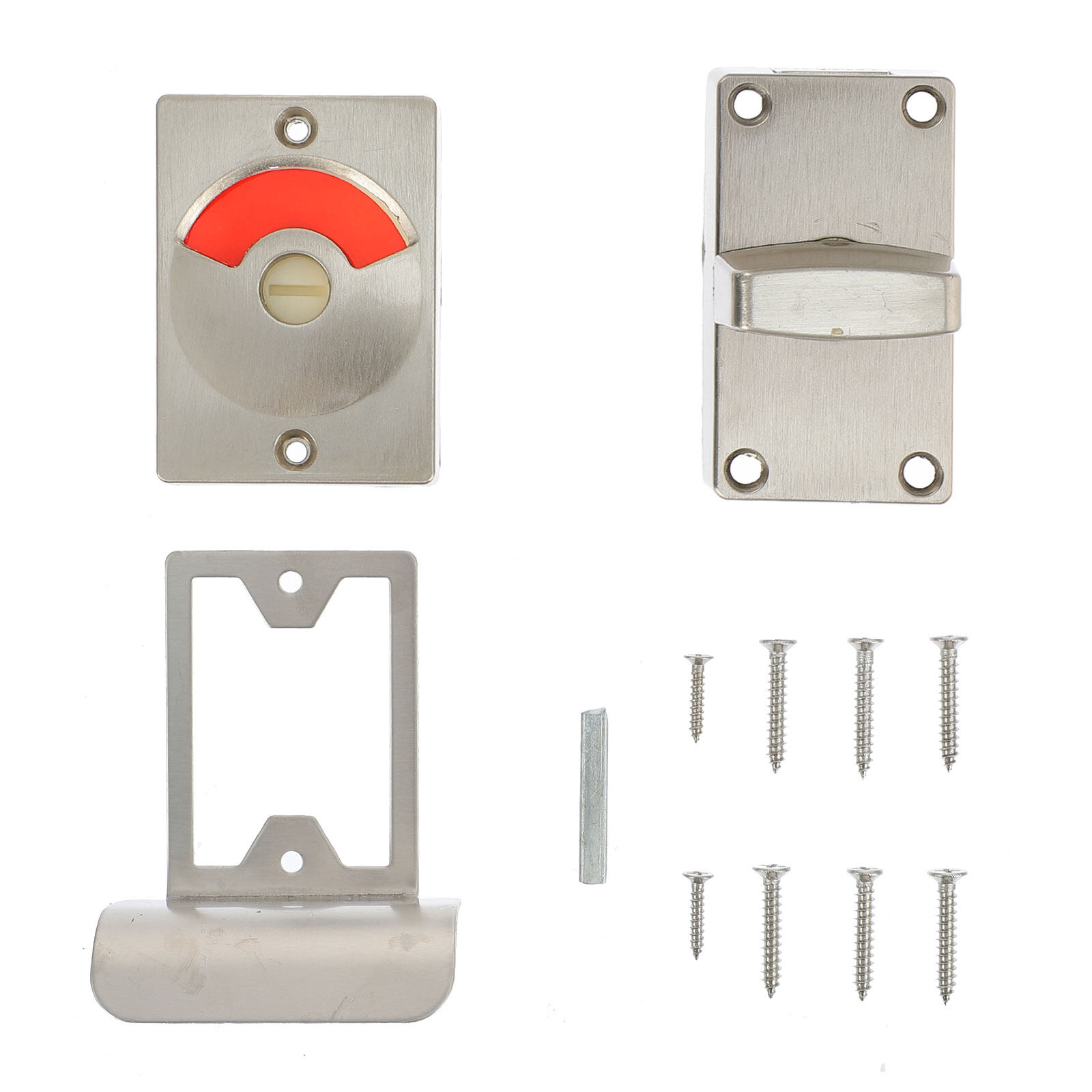 Shisuyan Toilet Door Lock Stainless Steel 1Set 2.7X1.6X1.3In