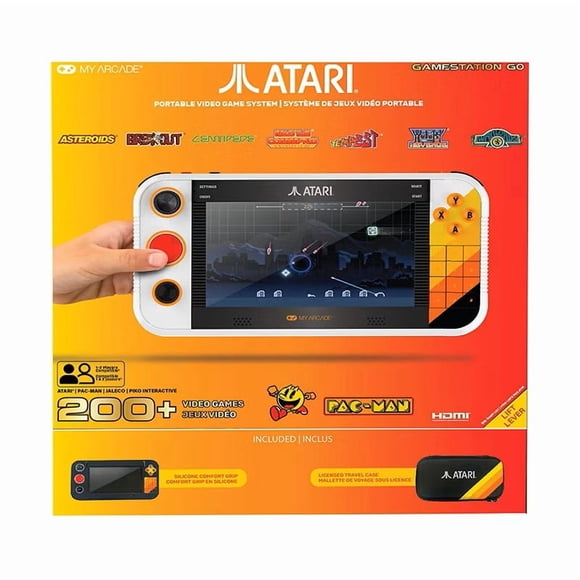 My Arcade Atari Gamestation Go Bundle, Système de Jeu Rétro Portable avec Plus de 200 Jeux Intégrés