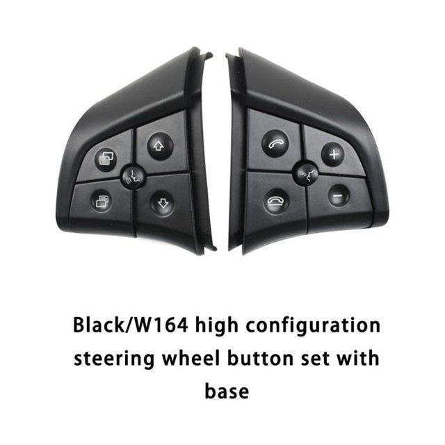 Maoww Interior Switch Wireless Controls Button Multifunctional Steering Wheel Key Controlling Controller Vehicle Replacements Black W164 with Base High
