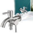 thumbnail image 1 of Robinet de Jardin Double 1/2 Pouce Robinet Extérieur Double Robinet d'Eau en Acier Inoxydable pour Jardin Industrie Domestique Robinet de Jardin Double Robinet de Jardin Kit de Robinet Extérieur Extérieur, 1 of 9