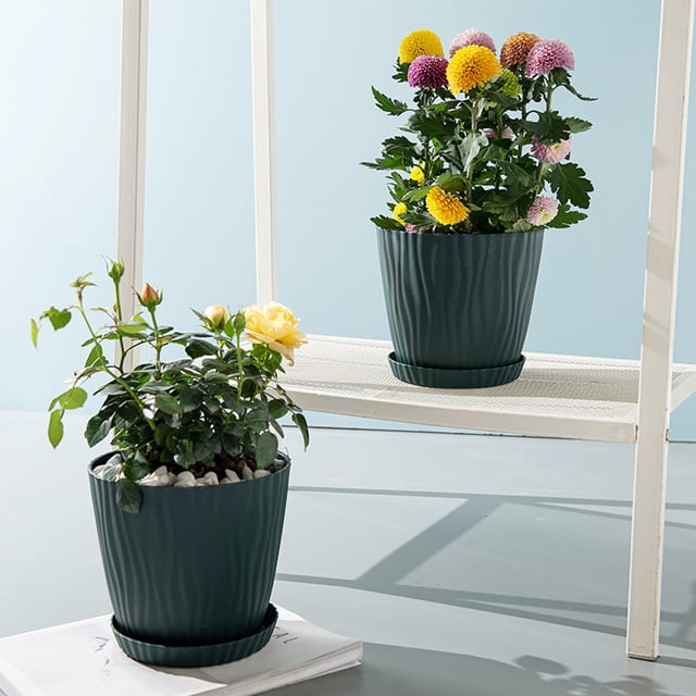 Baohd Space-efficient Planters For Small Spaces Indoor And Outdoor Easy To Maintain transparent M pot+M tray 1Set