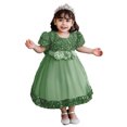 thumbnail image 1 of Robe Mi-Mollet à Manches Courtes et Col Rond, Tenue Formelle pour Enfants Incluant de Longues Robes Florales, Robes de Princesse, Robes à Fleurs pour Enfants, Robes de Mariage, Etc., 1 of 7