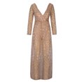 thumbnail image 4 of Pompotops Robe Femme Unie à Paillettes Fine à Fermeture Éclair Ajourée Aguichant Dos Nu à Manches Longues à Col en V en Solde, 4 of 7