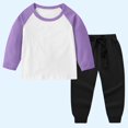 thumbnail image 5 of Survêtement pour Enfants, Haut à Manches Raglan et Col Rond avec Pantalon Jogger à Taille Élastique, Mélange Doux Polyester-Spandex pour un Jeu Confortable et un Usage Quotidien, 5 of 5