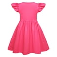 thumbnail image 4 of FhsagQ Robes pour Filles Enfants Filles Manches Volantées Col Rond Robes Enfants Été Robe à Manches à Volants Petite Fille le 7 Juillet Robes Taille 6/7 5-6 Ans, 4 of 5